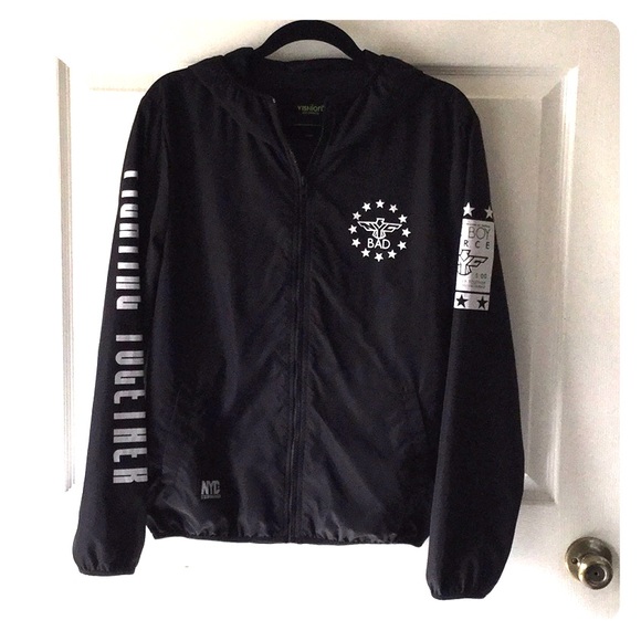 Yishion NYC Black Zip Front Windbreaker Streetwear - Picture 1 of 7